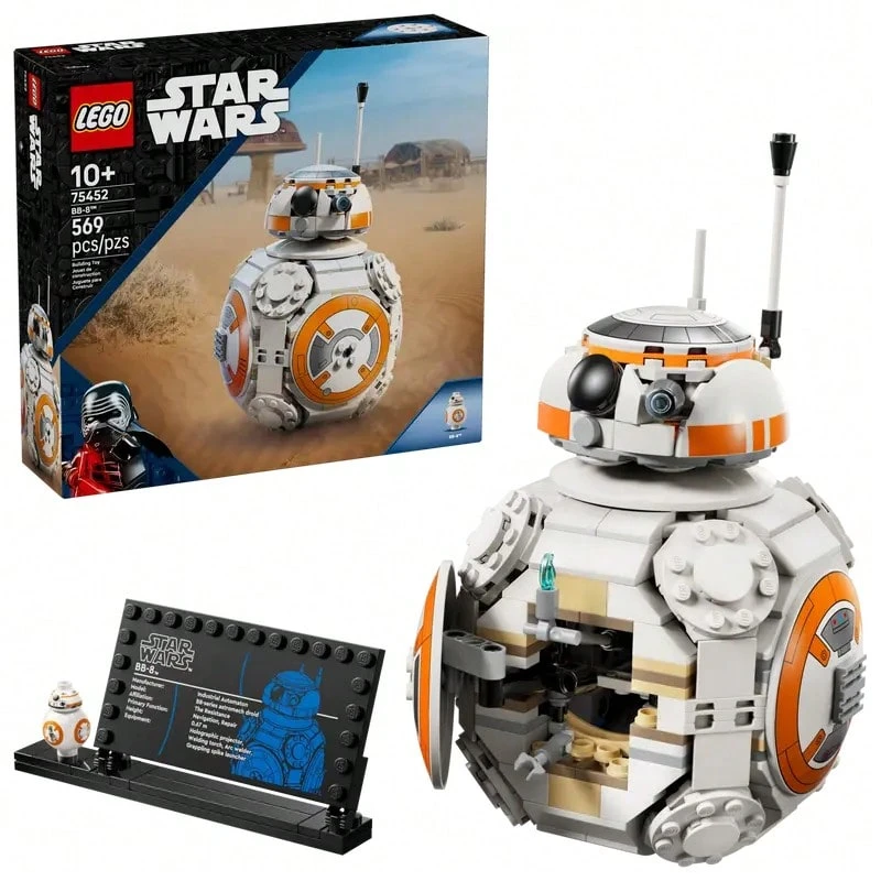 LEGO Bloques de construcción Star Wars BB-8 R2-D2 Robot, adecuados para niños y niñas mayores de 10 años, se pueden jugar y exhibir, con cabeza giratoria y acción de brazo ardiente, regalo de cumpleaños ideal, 75452 - 75452 - Ver 1