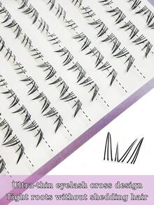 Asiteo 80 sợi mi giả kiểu anime tinh tế, tự nhiên, nhọn, ấn tượng, có thể tái sử dụng, dùng cho cosplay. - C - Xem 2