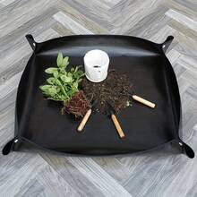 S/M/L/XL-1pc Multi-Functional Waterproof Gardening Tray - Durable Plastic Planting & Repotting Mat, Waterproof Thickened PE Cloth Gardening Mat For Home, Gardening Tool Set, Houseplant Waterproof Mat, Succulents, Green Plants, Flower Pot Mat, Soil Mixing Planting Tool, Suitable For Indoor/Outdoor Use, Prevents Mess And Protects Floor - - - View 2