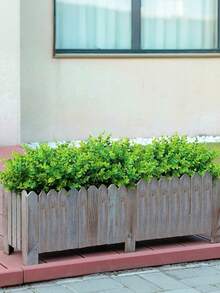 6件装 - 户外人造绿植，桉树枝，抗紫外线仿真叶，黄杨灌木，室内装饰人造花，适用于家居装饰、婚礼、花园盆栽、门廊悬挂式花盆 - 彩色 - 查看 4