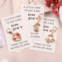 5pcs/10pcs "Love You" Pocket Token, Pocket Hug Card, Thank You Card, With Fashionable Heart, Swan, Crown Heart, Love Lock And Lucky Bag Keychain Decorative Pendants. Suitable For Birthday, Holiday, Confession, Engagement, Wedding And Anniversary Party Decorations, Appreciation Gifts, Commemorative Gifts And Friendship Gifts. Best Valentine's Day Gift For Your Family, Lover And Friends.