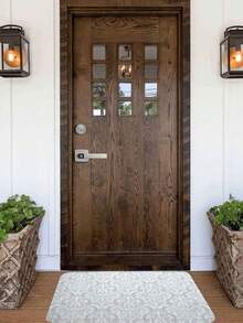 1PC Modern Art Deco Inspired Geometric Pattern Floor Mat Doormat With Intricate Curved Lines And Abstract Floral Motifs Non-Slip Indoor Decorative Rug For Kitchen Living Room Bedroom Dining Area Contemporary Home Decoration - Multicolor - View 10