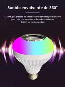 6 Piezas Bombilla musical Bluetooth, bombilla con altavoz que cambia de color RGB, Bombilla LED regulable, bombilla de luz RGBW de cambio de color, 12 opciones de color ,12W equivalente a 60W, AC 110-130V, base de rosca E27 con control remoto para decoración del hogar, dormitorio, escenario, fiesta. - 6 piezas - Ver 11