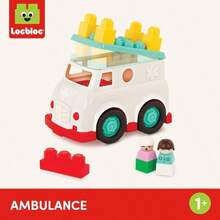Battat Rescue Truck 8 Pieces Construction Set 2 Figures And 5 Blocks Build On Vehicle 12+ Months Locbloc® AmbulanceNot Only Can It Bring Enjoyment, But It Also Has Educational Value. - Multicolor - View 7