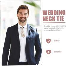 ANDRESLAD corbata chico pajarita corbata para nios pajaritas para nios brillante disfraces s navideas de mujer aleacin Silver - Dorado - Ver 4