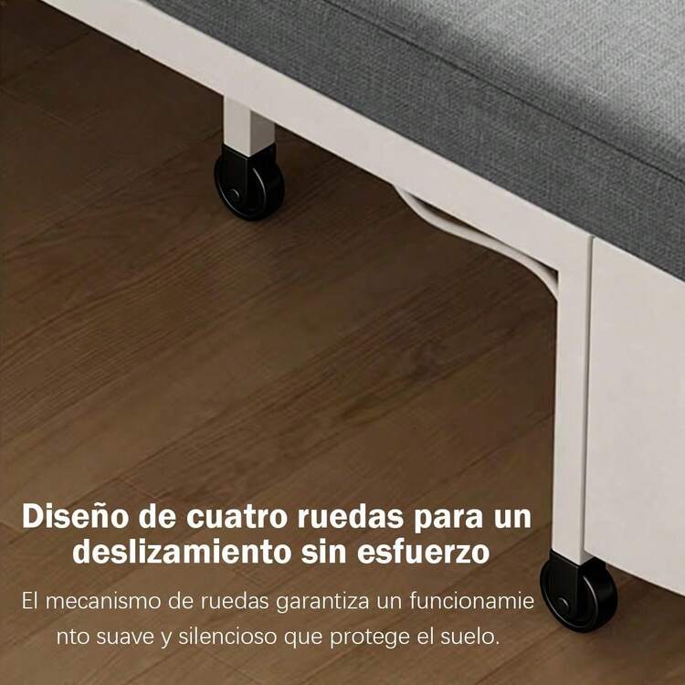 Sofá-cama plegable + almohada aleatoria, doble uso para sentarse y dormir, artículo imprescindible para hogares que ahorran espacio - Gris - Añade 4