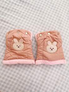 1 par de luvas quentinhas para carrinho de bebê com cabeça de urso fofa, à prova de vento e com isolamento térmico, ideais para o outono/inverno. - Multicolorido - Ver 13