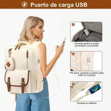 Mochila portátil, mochila de viaje, mochila Casual para hombres y mujeres, tela impermeable y duradera con bolsillo multifuncional, adecuado para viajes, negocios y así sucesivamente. - gris - Ver 5