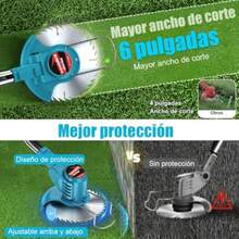 4 En 1 Desbrozadora de Césped Inalambrica Podadora de Pasto Electrica Cortadora de para El Hogar Angulo Ajustable de 90° Cortadora de Cesped para Cortar Ramas Césped Jardín - Azul - Ver 4