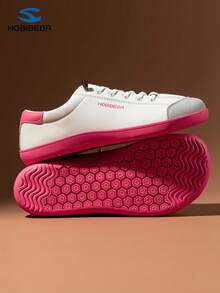 HOBIBEAR 宽鞋头极简赤足鞋，单绑带设计，男女通用，简约透气，舒适越野跑鞋，PU皮鞋面 - 白白白 - 查看 6