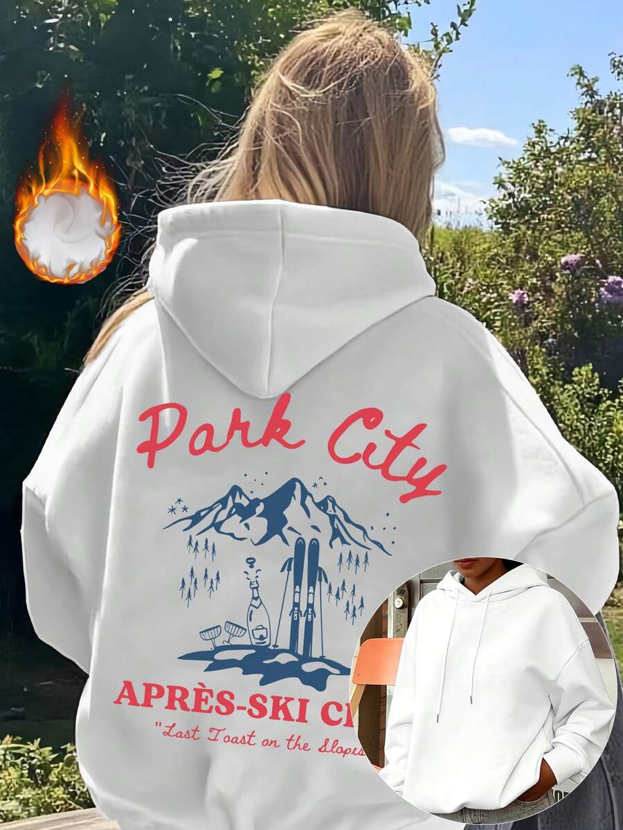1 szt./Grafika snowboardowa i piwo z nadrukiem skierowanym w stronę ośnieżonych gór, swobodna bawełniana bluza z kapturem o obniżonych ramionach, wygodna, oversize'owa, z podszewką z polaru, luźna i wygodna mieszanka bawełny, odpowiednia na jesienne i zimowe wyjścia, unisexowa bluza w jednolitym kolorze. Dla kobiet i mężczyzn - 1 szt. Biały - Zobacz 1