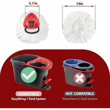 Mop Replace, 3 Pack Spin Mop Easywring 1 - System, Easy Cleaning, Microfiber, Washable - 6 Đầu + 1 Đế - Xem 2