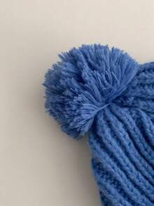 1pc Mixed Color Retro Textured Pom-Pom Earflap Knitted Fisherman Beanie Hat, Autumn/Winter Knitted Cap With Tie For Women, Thick Warm Knit Pom Pom Ski Hat - Fabric Label Pom-pom Knitted Hat - View 11