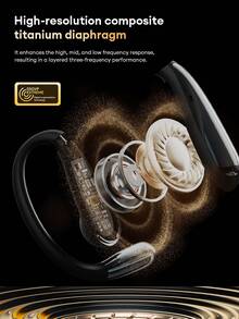 Lenovo 联想 AC103 运动蓝牙耳机，入耳式挂耳耳机，电池续航时间长，定向音频，ENC 降噪，低延迟，高品质音乐，佩戴舒适，适合跑步、运动、商务等场合，无线耳机，兼容智能手机和电脑。 - 米色 - 查看 9