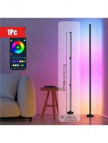 AMILL 1/2Pcs Smart RGB Floor Lamp With App Control: Perfect For Living Room And Gaming Decoration - USB Powered, Wireless, DIY Modes, And Timers For Living Room, Bedroom, Gaming Room, Party Decor - 多色光 - 查看 7