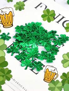 Green Glitter Shamrock Confetti, Green Glitter Confetti, Shiny Shamrock Paper Cuts - Shiny Plastic Lucky Table Scatter, Suitable For St. Patrick's Day Parties, Spring Irish Themed Events And Gatherings - Multicolor - View 7