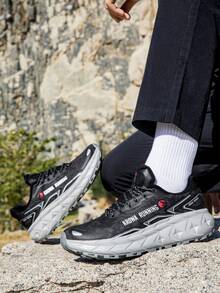 耐穿的徒步休闲鞋，减震情侣训练跑步鞋 - 黑與白 - 查看 5