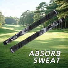 WUDAY SANDYPAR 13件套高尔夫球杆握把套装，柔软橡胶材质，锥形设计，提供高抓握力和优异性能，黑绿配色 - 綠色 - 查看 2