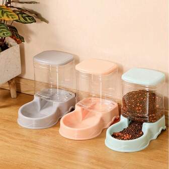 Automatic Pet Feeder, Cat Food Dispenser, Dog Water Fountain, Drinking Water Bowl, No Electricity Required