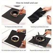 6pcs/12pcs High Temperature Gas Stove Mats, Coated Gas Stove Protector Covers, 27cm X 27cm, Thick PTFE, Oil Resistant, Non-Food Contact, Reusable, Non-Stick, Easy To Clean Kitchen/Cooking Pads, Outdoor Cooking Tool Protectors, Grill Mats - Silver - View 3