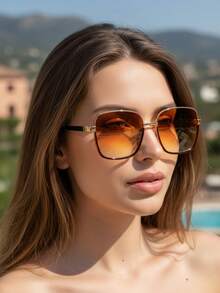 OCULOS DE SOL FEMININO QUADRADO LENTE COM PROTECAO UV400 - VINHO - Visão 1