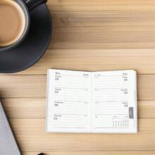 Agenda Compacta A7 2026 con Cubierta de PU Color Rosa Brillante Planificador Mensual y Semanal Pequeo para Negocios y Profesores Cuaderno Porttil para Oficina y Organizacin - Rosa - Ver 5