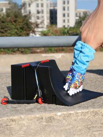 Non-Slip Matte Surface Finger Scooter Toy - Mini Two-Wheeled Hand-Push Kick Scooter With Comfortable Rubber Handle, Finger Balance Training Tool, Compact Durable Construction Indoor Hobby Toy For Teens & Young Adults