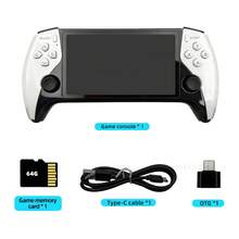 SF3500 FHD Retro Handheld Game Console, 5-Inch IPS Screen, Supports Dual Player PS1/MAME Classic Games - White - View 12