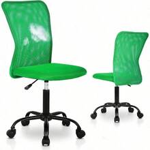 Sillas de computadora de oficina sin brazos de malla silla de trabajo ergonómica para computadora con ruedas sillas giratorias ajustables sin brazos silla de costura con soporte lumbar para - Multicolor - Ver 1