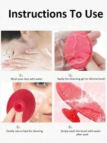 16件装 - 新款椭圆形硅胶洁面刷，吸盘按摩洁面刷，柔软亲肤，多种颜色可选，旅行必备 - 彩色 - 查看 7