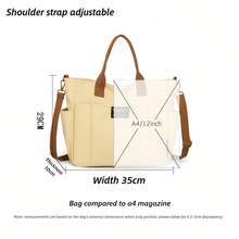 1pc Thickened Multi-Pocket Casual Japanese Style Tote Canvas Bag, Simple Handbag/Shoulder Bag/Crossbody Bag For Students And Laptops - Multicolor - View 6