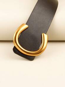 1pc Elegant Vintage Versatile Ladies Wide Belt To Pair With Dresses And Suits Summer, School Fall, Autumn, Halloween - 金色 - 查看 5