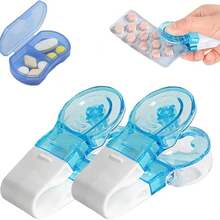 1pc Travel Pill Box, Pill Storage Container, Medication Organizer For Pill Splitting And Cutting - Multicolor - View 2