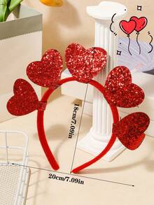 1pc Women's Heart, Lip, Angel Wing Headband, 3D Hair Hoop, Suitable For Daily Wear, Hair Band, For Valentine's Day Accessories Gift - Multicolor - View 3