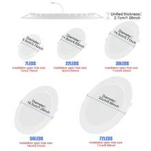 25W LED Recessed Downlight, 120° Beam Angle, AC220V, Suitable For Shops, Corridors, Garages, Indoor Living Rooms, Kitchens, Bedrooms, Closets, Bathrooms, Bright And Flicker-Free, Modern Home Decor Lighting Fixture, SMD2835 Cool White, 5W/10W/15W/20W - LED Downlight-220V(120°Beam Angle) - View 3