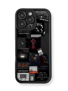 Faith Collage Phone Case, Inspirational Style, Phone Case For IPhone 17 Pro Max 17 Air 17Pro 16 15 14 13 12 11 Pro Max, Religious Gift, Christian Theme,In God I Trust Design,Saved By Grace Art,One Way Sign,Ashes To Ashes,Dust To Dust,Love Isn't Just What God Does Quote,Christ Died For Our Sins,God's Plan Inspiration Gift - màu đen - Xem 3