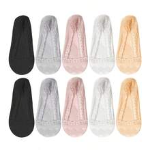 5 Pairs Of Summer Women's Student Foot Anti Slip Smooth And Non Irritating Soft And Breathable Shallow Mouth Boat Socks