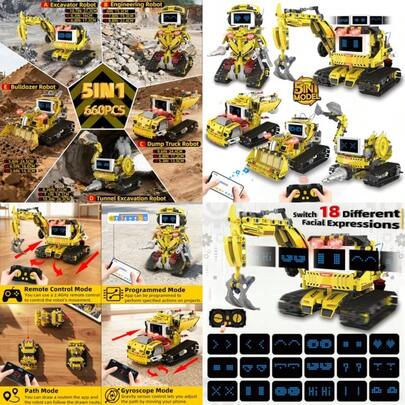 5-In-1 Programmable Robot Building Block Set For Age 6 7 8 9 10 11 12-14 With APP Or Remote Control And LED Display Screen STEM Educational Gift For Teen Boys And Girls 660PCSNot Only Can It Bring Enjoyment, But It Also Has Educational Value.