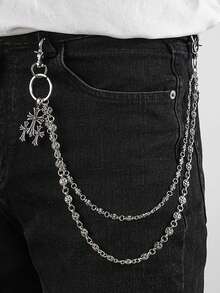 Cross Pants Chain, Wallet Chain, Retro Chain, Double Layer Chain, Hip Hop Punk, Denim Pants Chain, Pocket Chain, Men's Key Chain - Multicolor - View 6