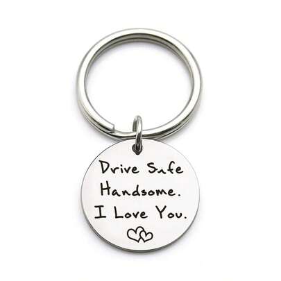1个/2个“我爱你”个性化钥匙扣，刻字钥匙圈，送给丈夫/男友的礼物