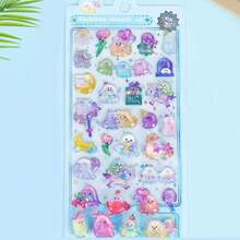 1/6张3D立体浮雕贴纸，卡通动物和糖果图案，DIY水晶贴纸，可用于手机壳装饰 - 彩色 - 查看 5
