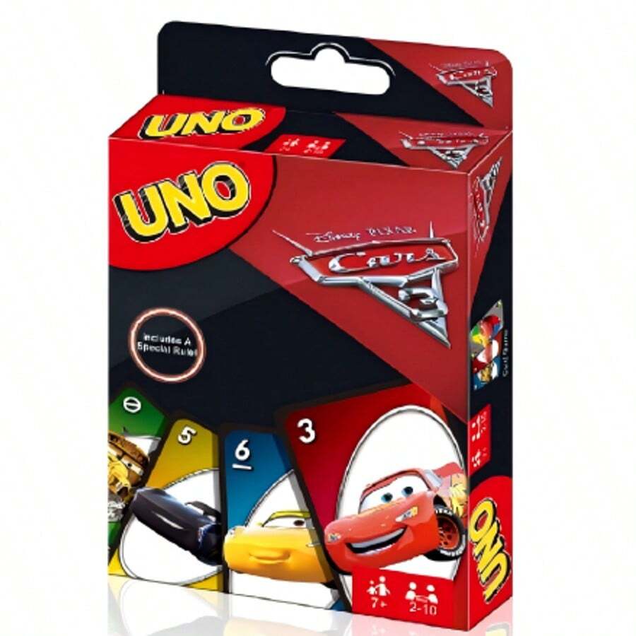 1pc New Car Mobilization Game Anime Cartoon Pattern Family Funny Entertainment Uno Cards Games Christmas Gifts Party Games, Party Games, Student Gifts, Valentine's Day Gifts, New Year's Gifts - Black - View 1