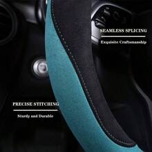 Soft D Shape Steering Wheel Cover, Warm Steering Wheel Cover Fashion Universal 15 Inch, Pink - D 形狀 + D 灰 - 查看 5