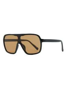 1pc Women's Plastic One-Piece Large Frame Classic Retro Elegant Minimalist Casual Daily Versatile Hip-Hop European And American Influencer INS Fashion Fashion Glasses, Suitable For Street Photography - Multicolor - View 17