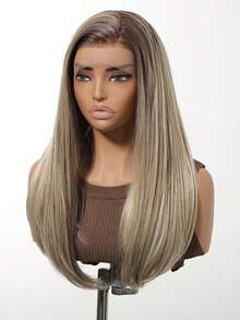 Tóc giả FIVE STARS 13*4 HD Lace Front trong suốt và thoáng khí dành cho nữ, màu vàng lanh, dài 26 inch, tóc xoăn không mái, tóc tổng hợp chịu nhiệt, thích hợp cho cosplay, lễ hội, trang phục Halloween, HOT - Vàng lanh - Xem 7