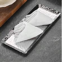 Stainless Steel Kitchen Tray, Gold/Silver Leaf-Shaped Tray, Household Fruit Plate, Dessert Plate, Hotel Tableware Towel Tray - Multicolor - View 5