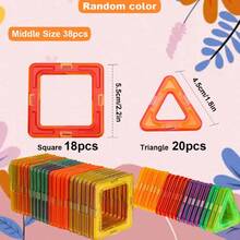 Local Shipment Of Magnetic Building Blocks, Puzzle Toys (Various Shapes Of Tanks/Ferris Wheels/Animals/Robots), Sturdy Plastic Materials, Birthday Gifts, Puzzle Toys, Suitable For Early Childhood Education Through Game Learning - Multicolor - View 14