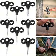 8pcs Stainless Steel Glow-In-The-Dark Tent Stakes, No Electricity Needed, Suitable For Camping, Hiking, Travel, Adventure And Trekking, Easy To Install, Glows In The Dark, Applicable For Tents, Camping Tents, Hiking Gear, Tent Stakes, Tent Accessories, Camping Accessories - Multicolor - View 10