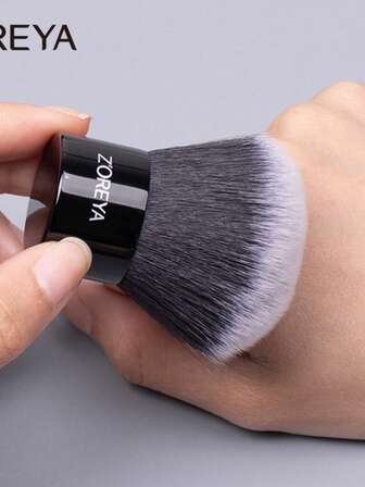 Zhuoyaya Mushroom Head Loose Powder Brush, Portable Makeup Tool, Blush Makeup Brush, Single Black KABUKI Powder Brush