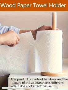 1pc Modern Bamboo Tissue Paper Holder, Tabletop Storage Accessory, Minimalist Design, Durable, Space-Saving, Suitable For Kitchen And Bathroom Storage, Applicable For Kitchen, Dining Room, Living Room And Daily Home Use, Can Hold Tissues, Hair Ties, Headbands And Hair Clips, Also Can Be Used As Jewelry Stand For Bracelets And Necklaces, Great Gift Idea - Multicolor - View 7